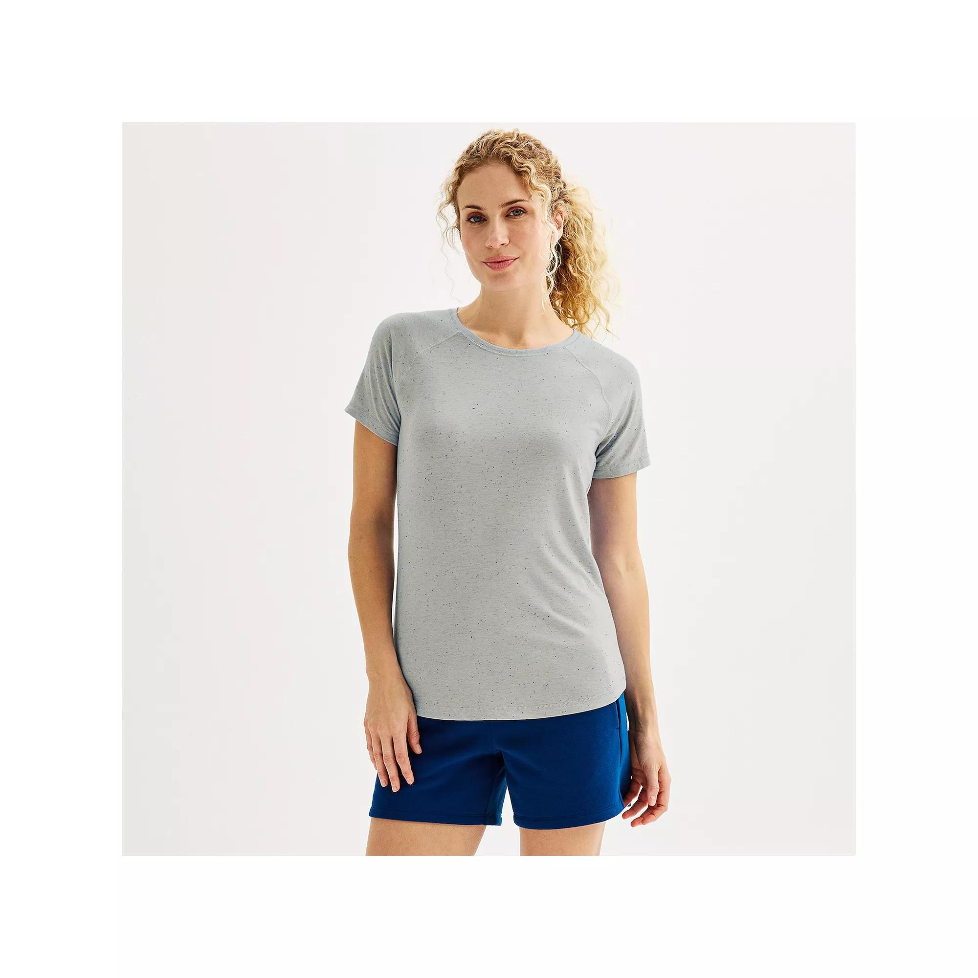 Women's Tek Gear® Core Raglan Tee, Size: Small, Gray Inlay Speckle Product Image