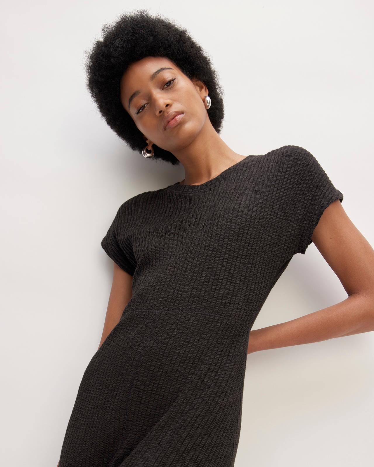 Womens Rib-Knit Cap-Sleeve Midi Dress by Everlane Product Image