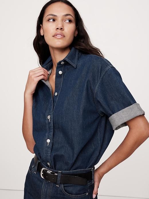 Denim Tunic Shirt Product Image
