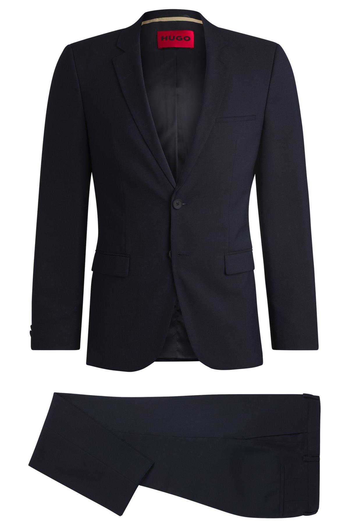 Extra-slim-fit suit in micro-patterned dobby Product Image
