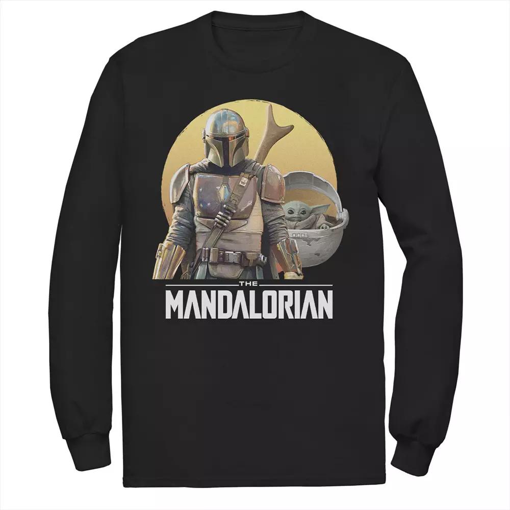 Men's Sstar Wars The Mandalorian Sunset Duo Portrait Tee, Size: Large, Black Product Image