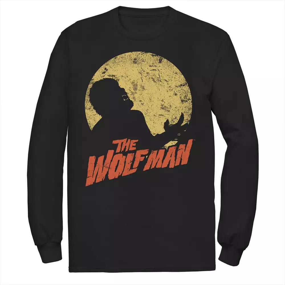 Men's Universal Monsters The Wolfman Moonlit Silhouette Long Sleeve Tee,  Product Image