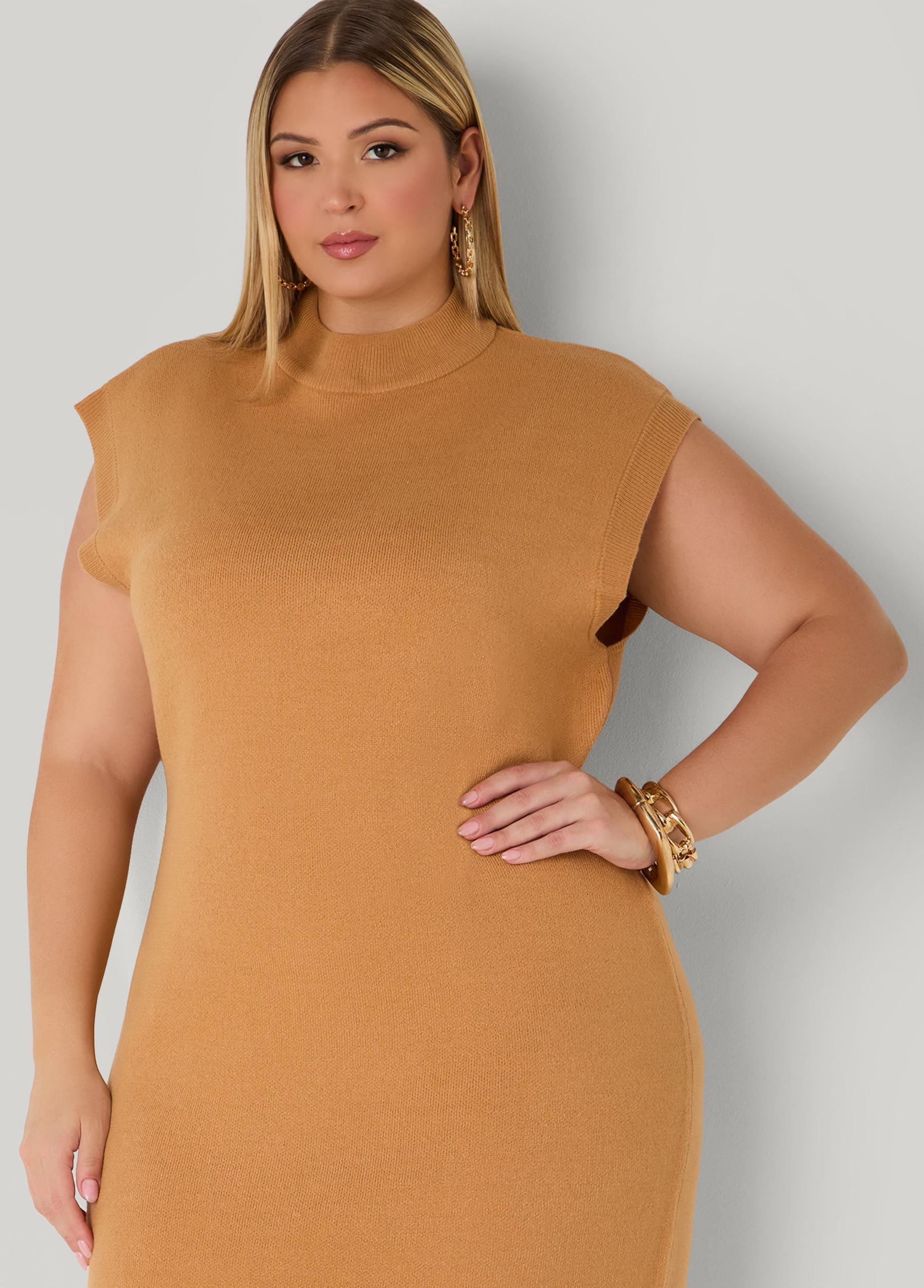 Mock Neck Bodycon Sweater Dress Product Image