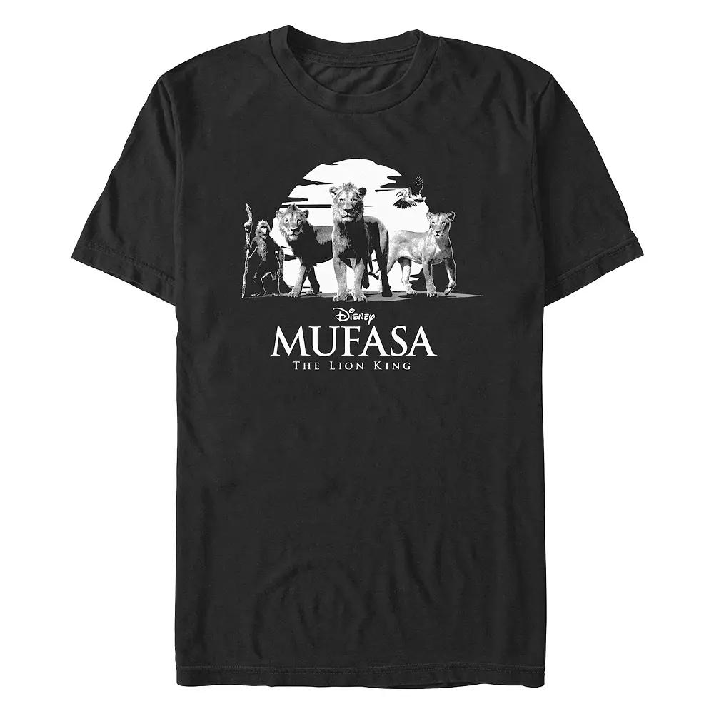 Disney's Mufasa The Lion King Black And White Sunset Men's Graphic Tee,  Product Image
