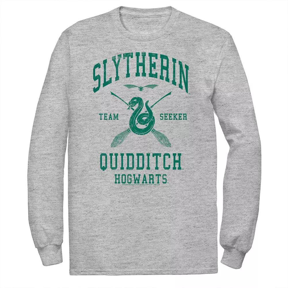 Big & Tall Harry Potter Slytherin Team Seeker Text Long Sleeve Tee, Men's, Size: 4XL, Athletic Grey Product Image