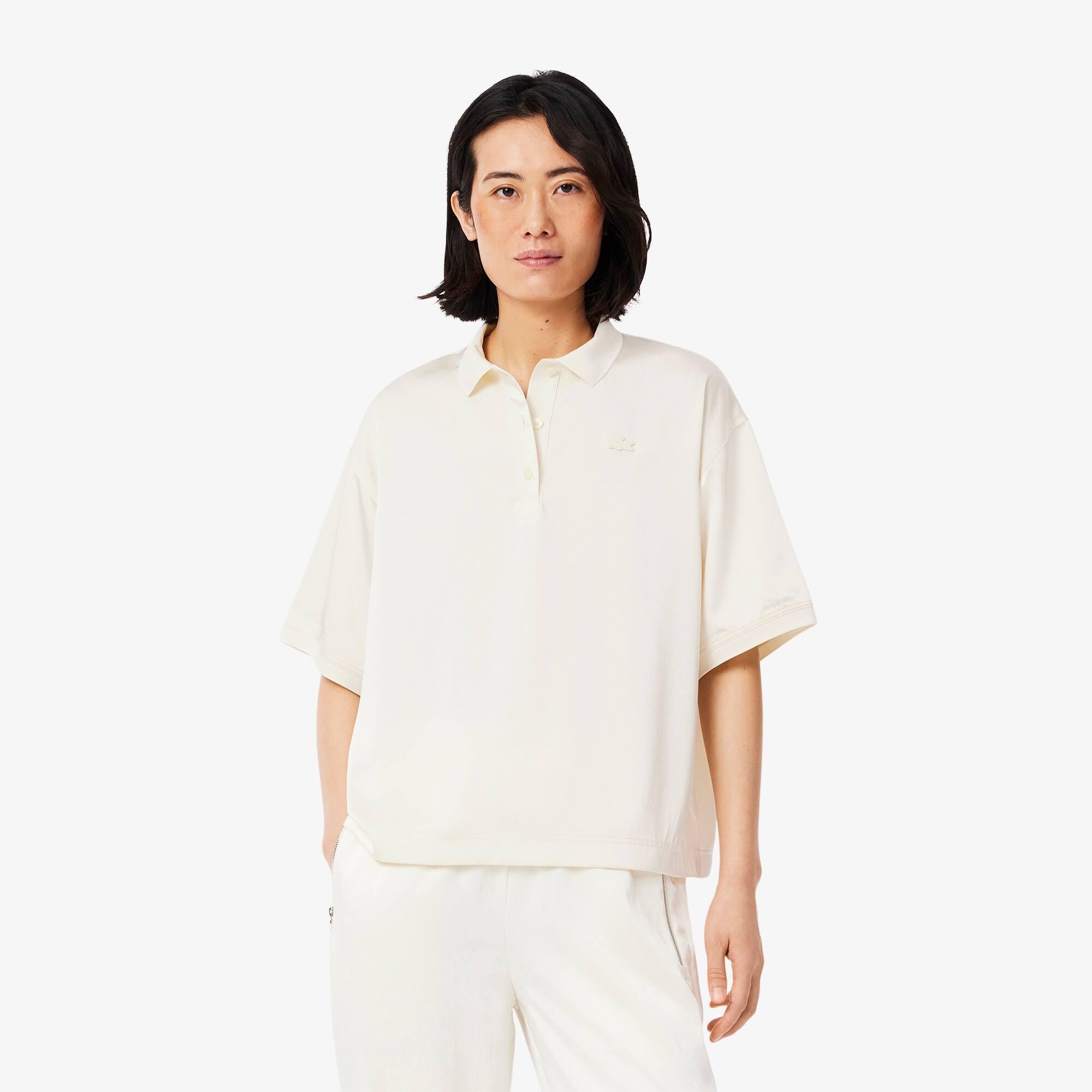 Oversized Silky Fluid Polo Shirt Product Image
