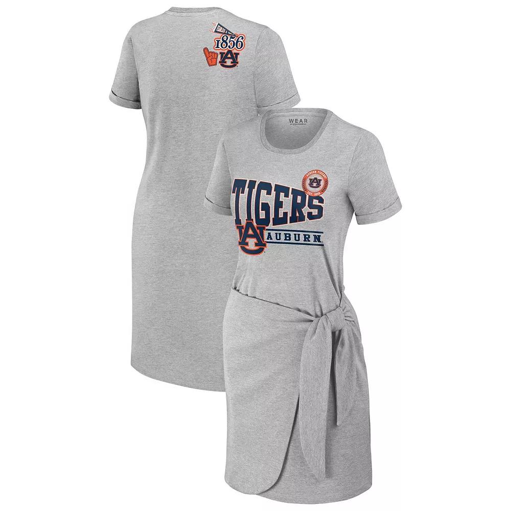 Women's WEAR by Erin Andrews Heather Gray Auburn Tigers Knotted T-Shirt Dress,  Product Image