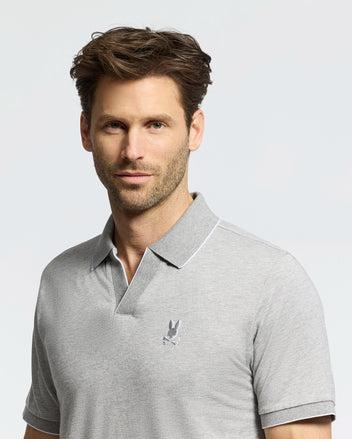 MENS MACKAY JACQUARD JOHNNY COLLAR POLO - B6K408F200 Product Image