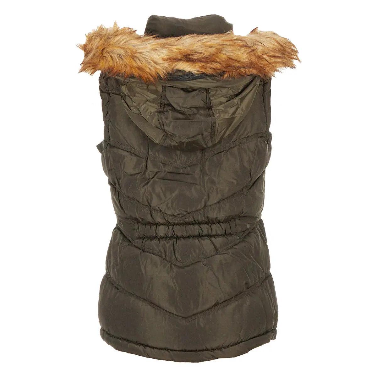 Canada Weather Gear Women's Puffer Vest with Faux Fur Trim Hood Product Image