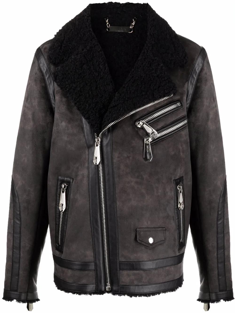 Iconic Plein suede biker jacket Product Image
