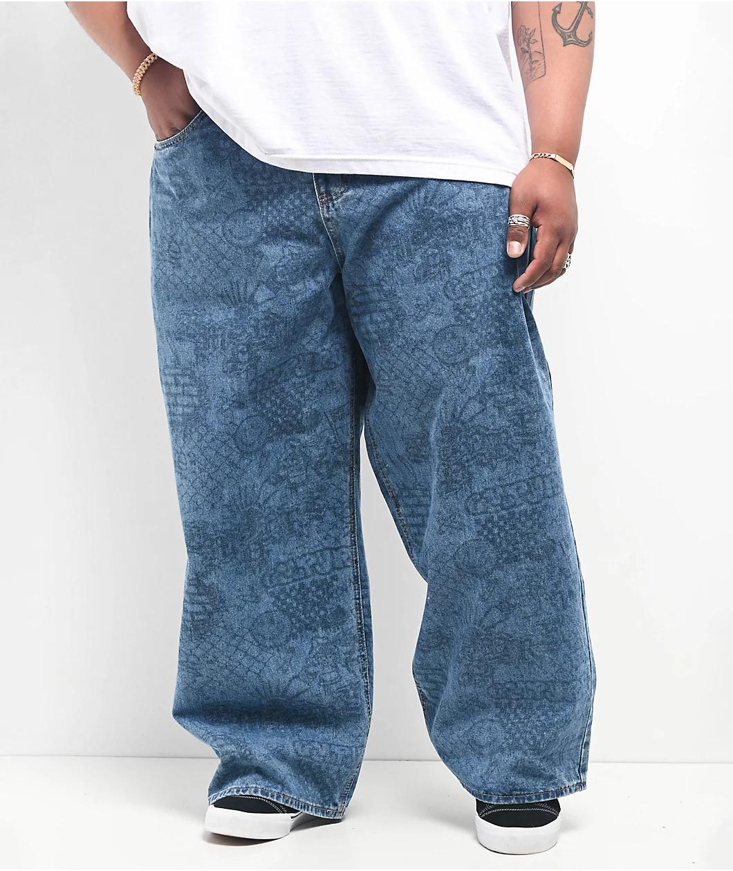 Empyre Graf Blue Ultra Wide Skate Jeans Product Image