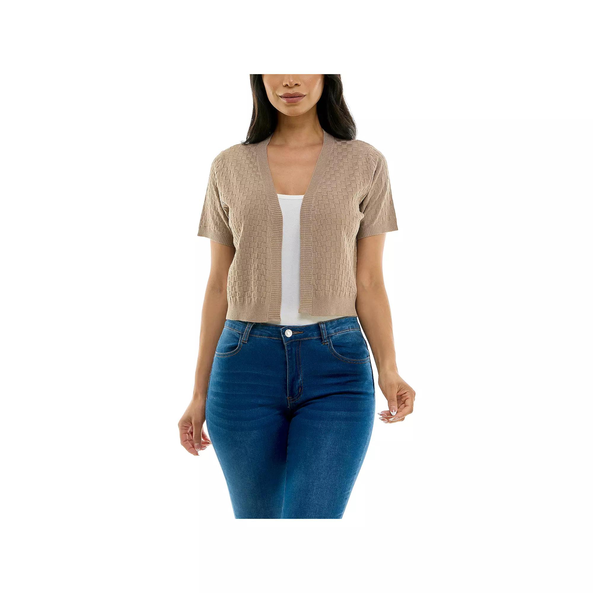 Women's Nina Leonard Box Knit Bolero Cardigan, Size: Small Product Image