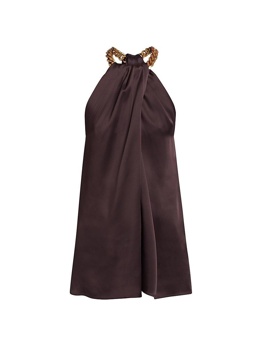 Womens Satin Chain-Link Halter Top Size 0 Product Image