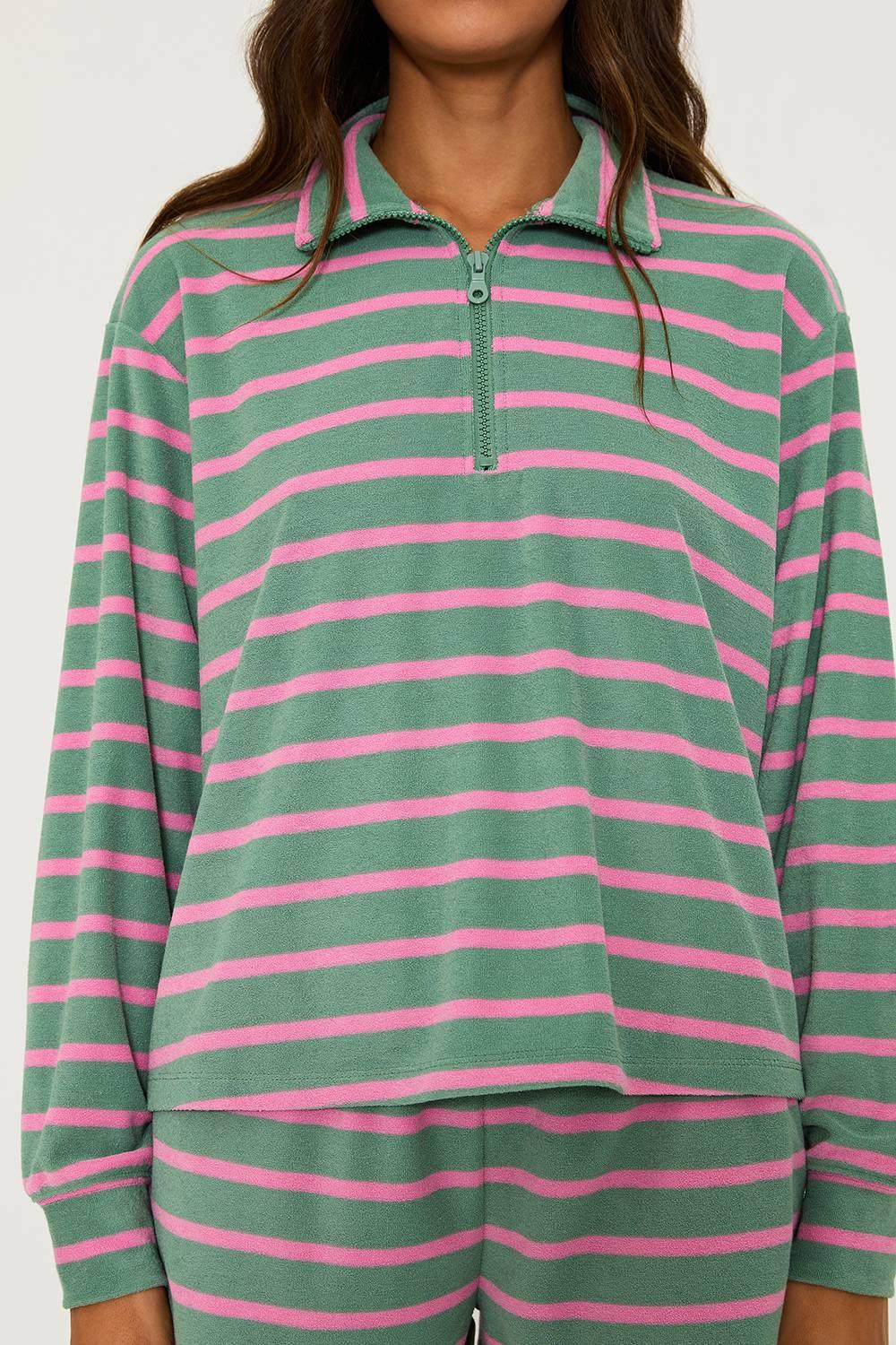 Sonia Top Sage Bloom Stripe Product Image