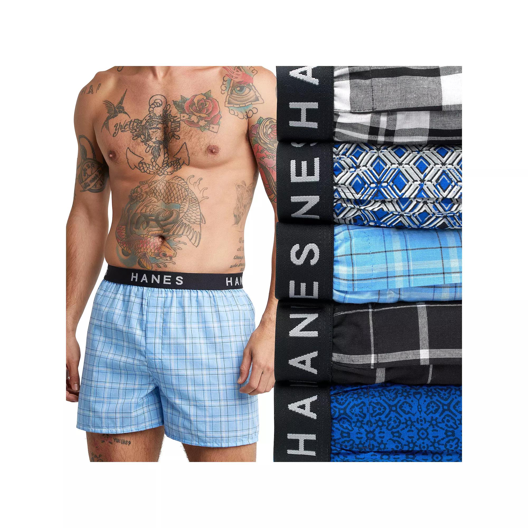 Hanes Ultimate 5-Pack Mens Woven Boxer Underwear Product Image