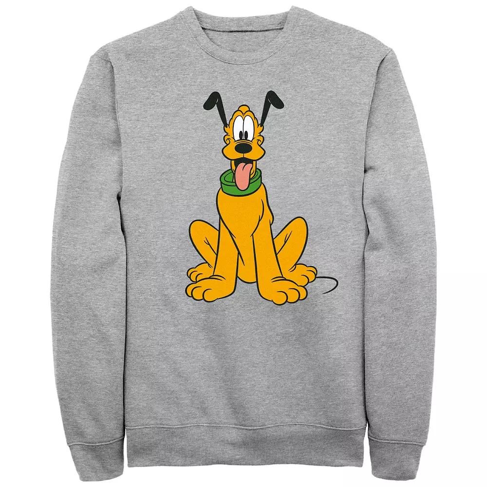 Disney's Mickey Mouse Men's Happy Pluto Fleece Sweatshirt, Size: Large, Athletic Grey Product Image