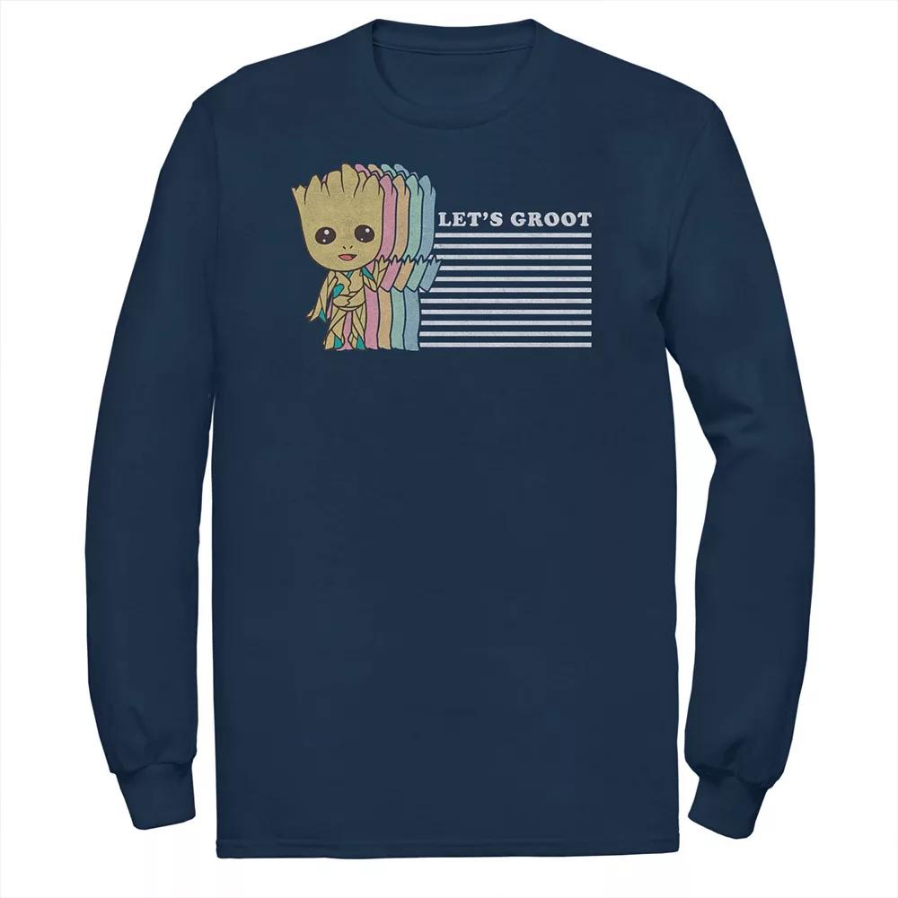 Big & Tall Marvel Guardians of the Galaxy Groot Striped Tee, Men's,  Product Image