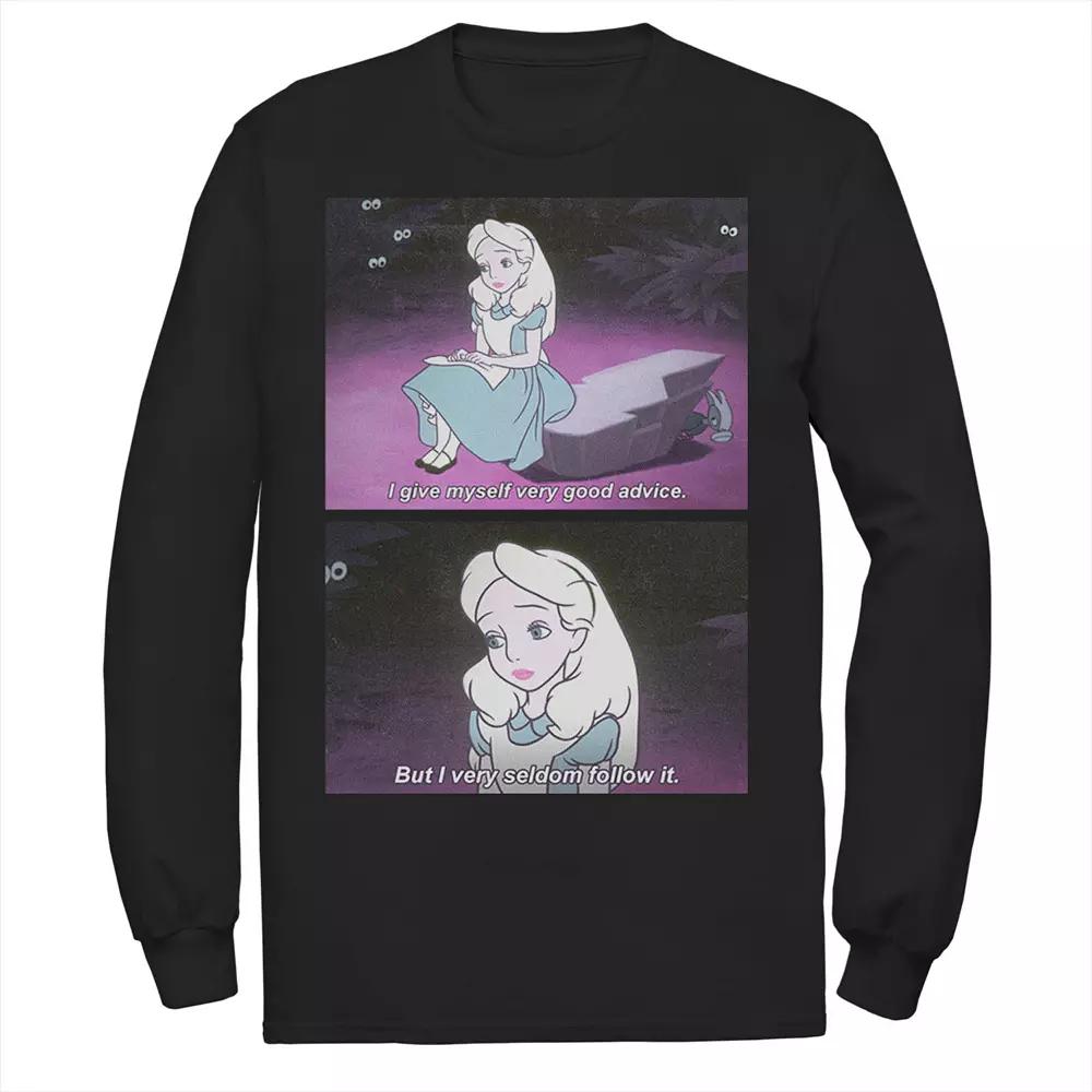 Disney's Alice In Wonderland I Give Good Advice Panels Men's Tee, Size: Medium, Black Product Image