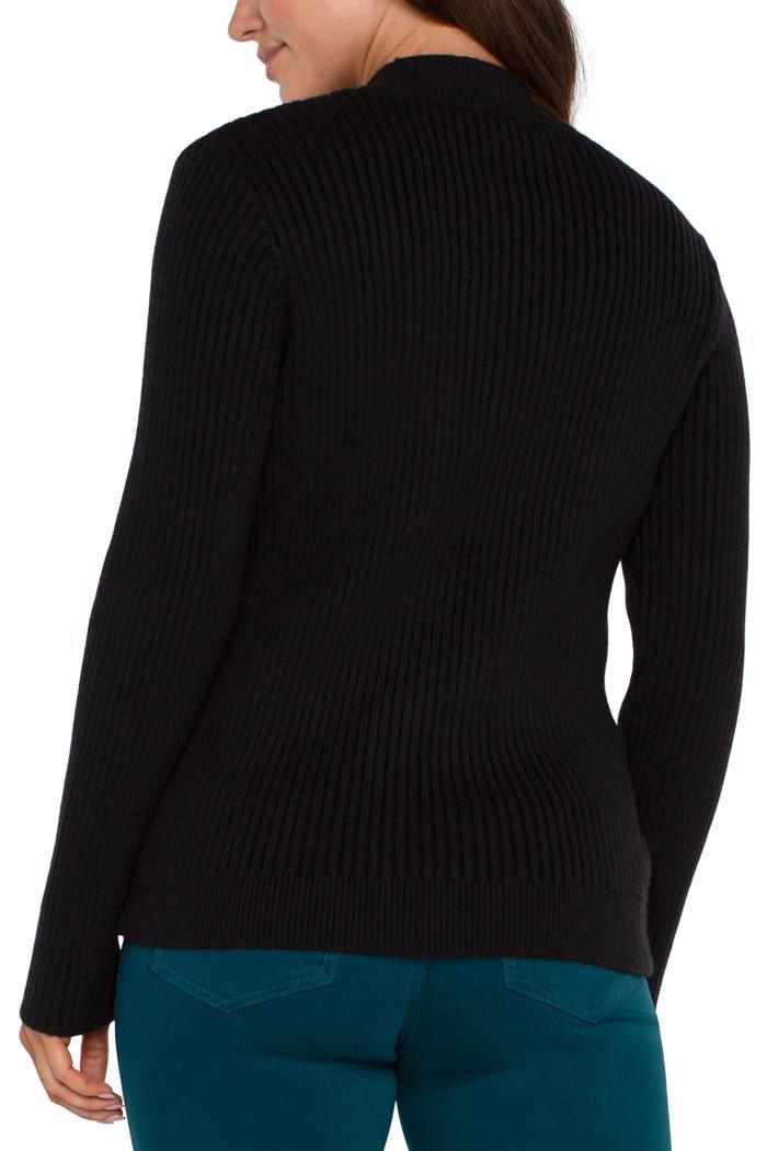 Long Sleeve Mock Neck Cable Sweater Product Image