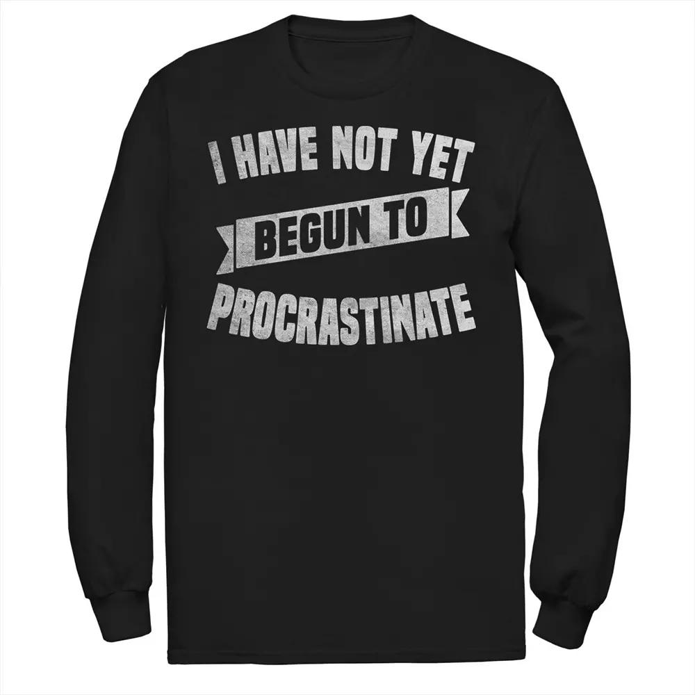 Big & Tall I Have Not Yet Begun To Procrastinate Long Sleeve Tee, Men's,  Product Image