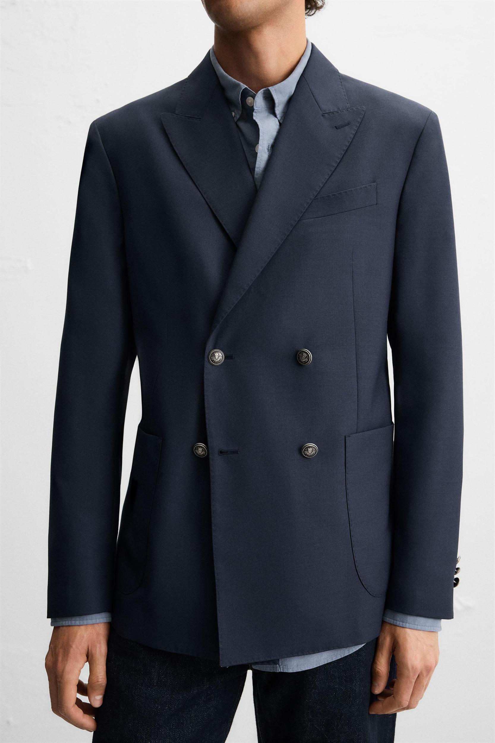 WOOL BLEND DOUBLE BREASTED BLAZER Product Image