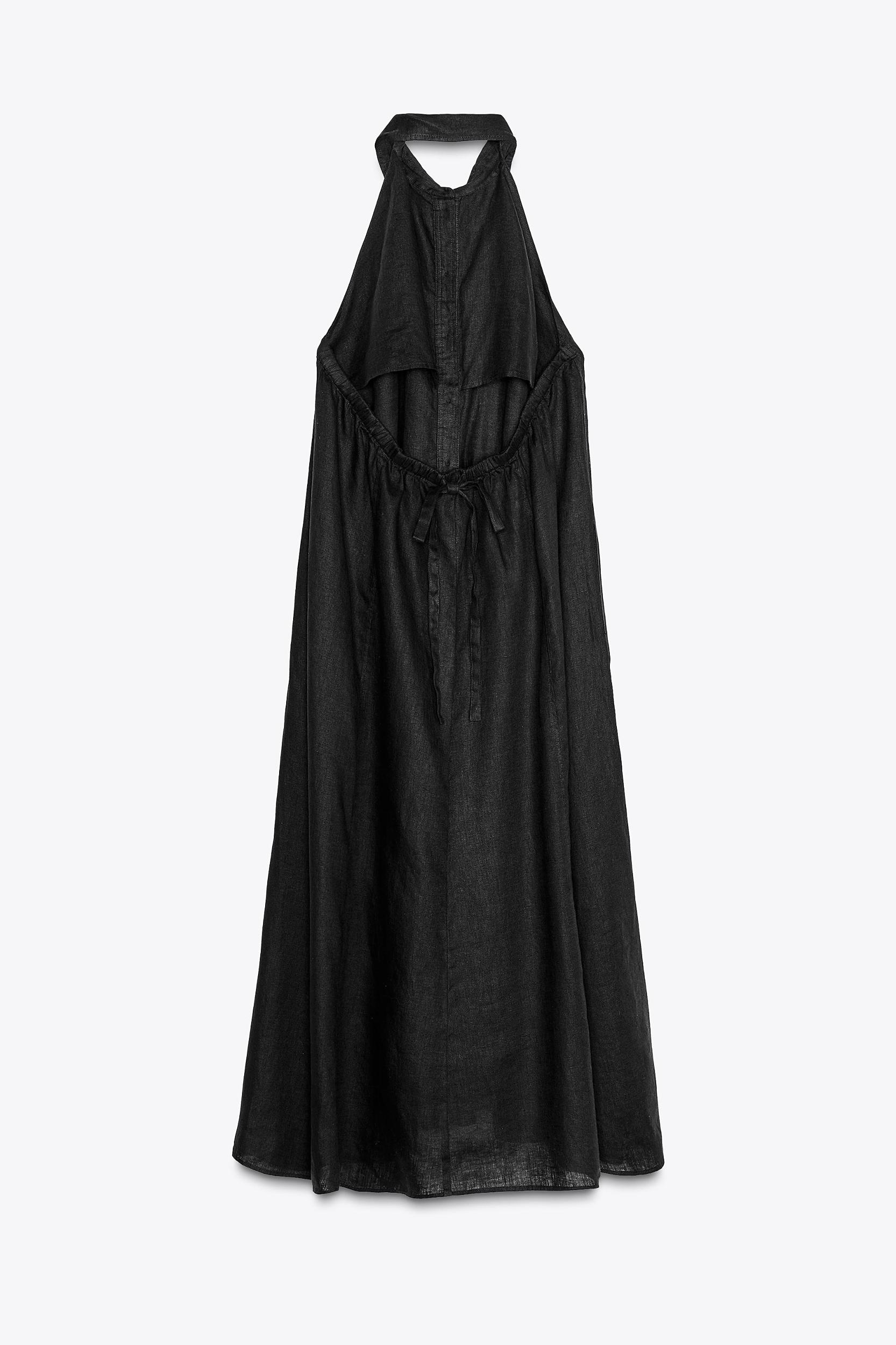 100% LINEN HALTER DRESS ZW COLLECTION Product Image