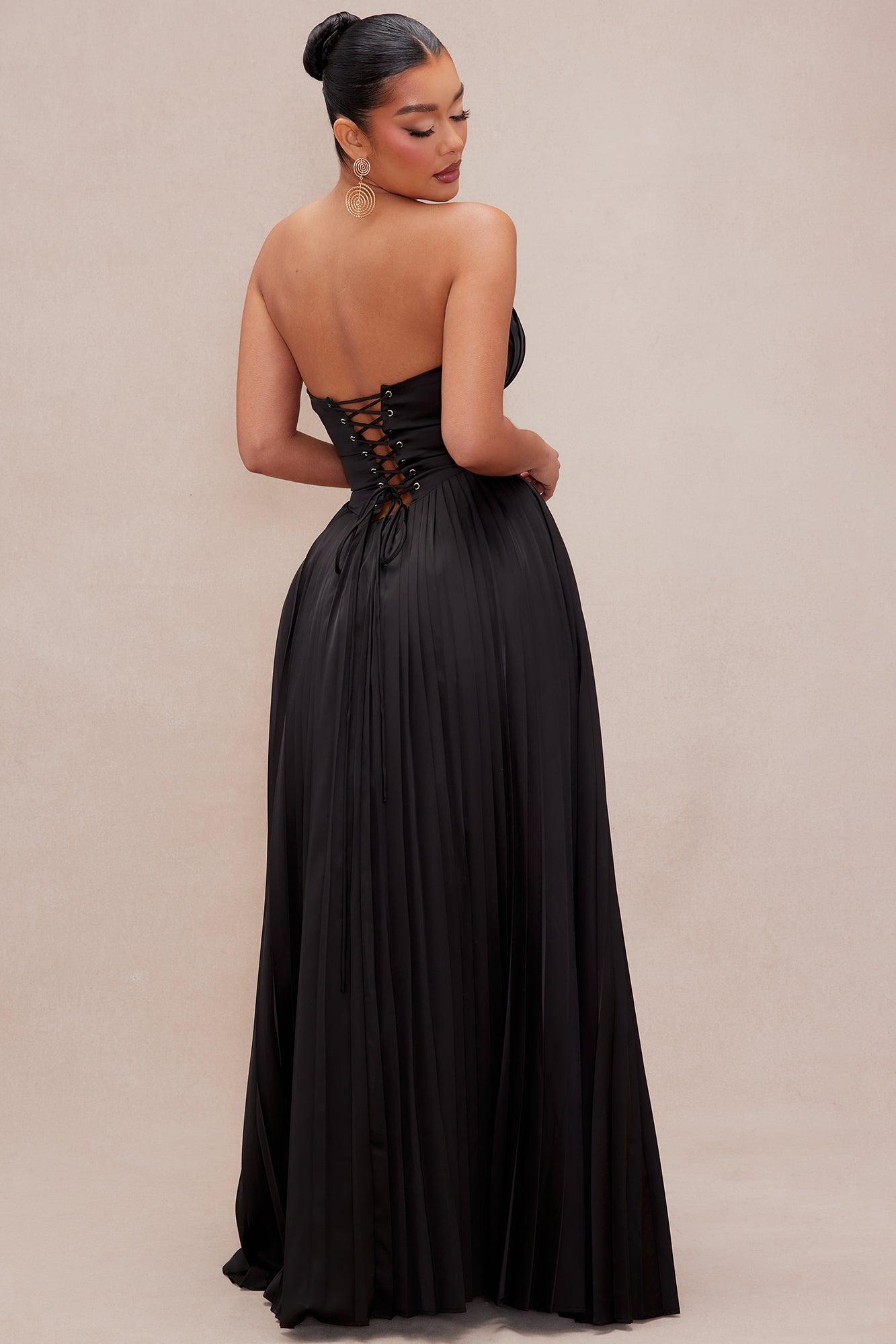 Addison Satin Gown - Black Product Image
