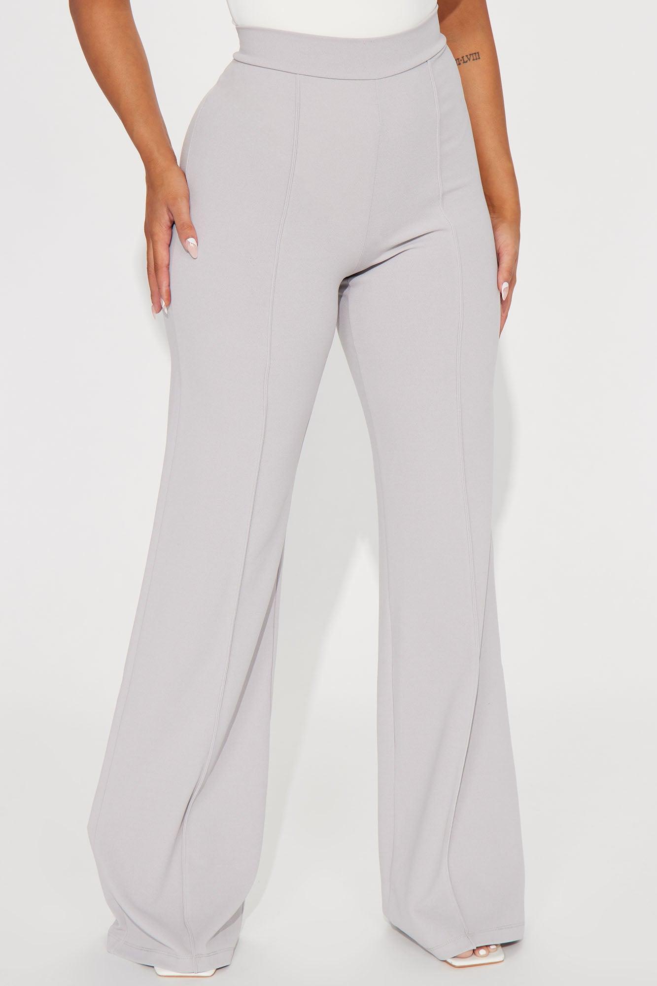 Victoria High Waisted Dress Pants - Grey Product Image