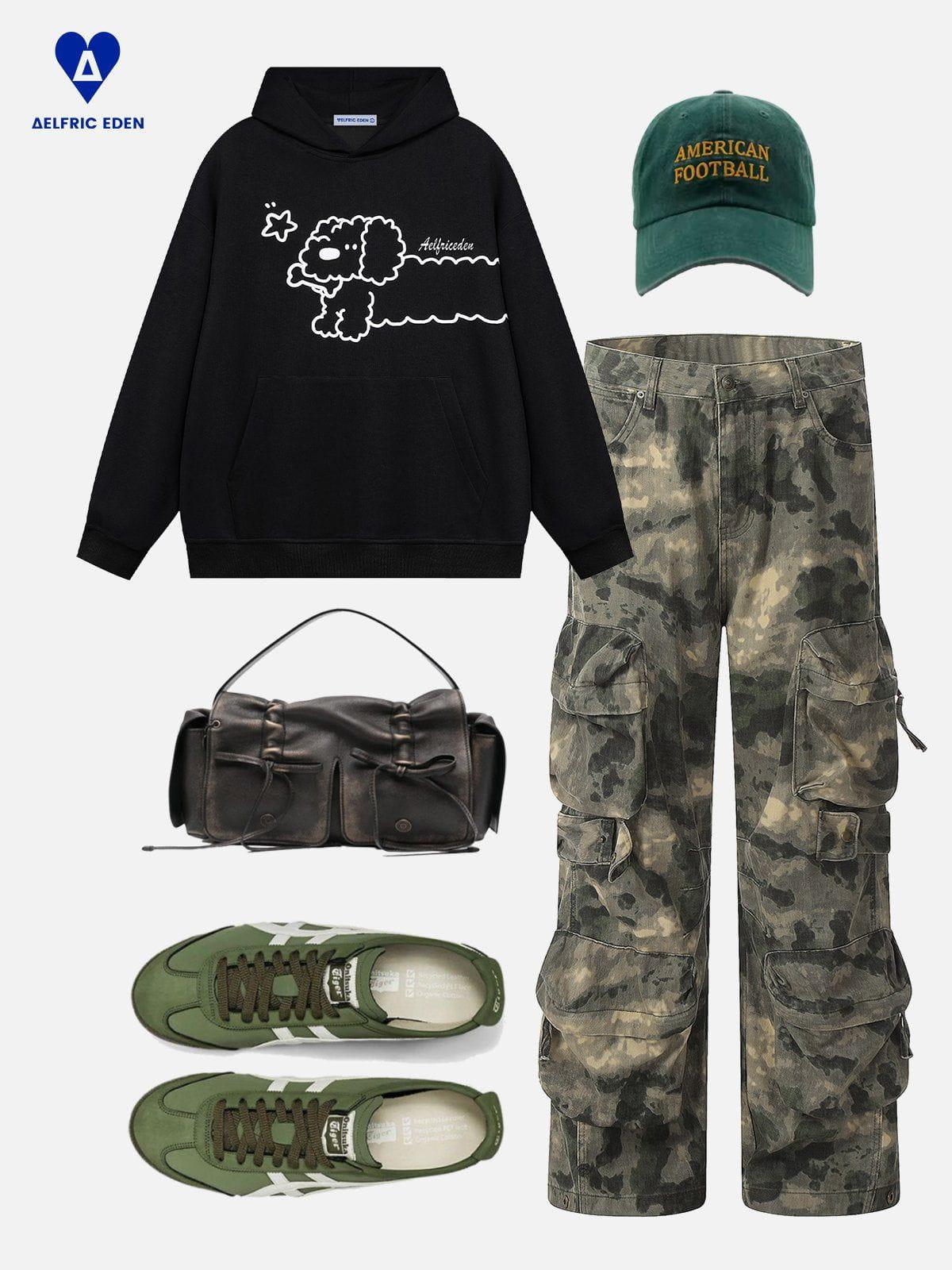 Aelfric Eden Cartoon Puppy Graphic Pullover Hoodie Product Image