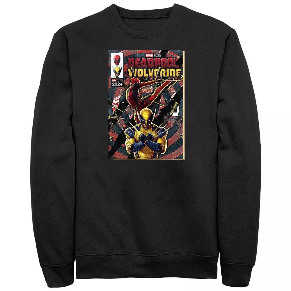 Men's Marvel Deadpool And Wolverine Action Comic Cover Fleece Sweatshirt,  Product Image