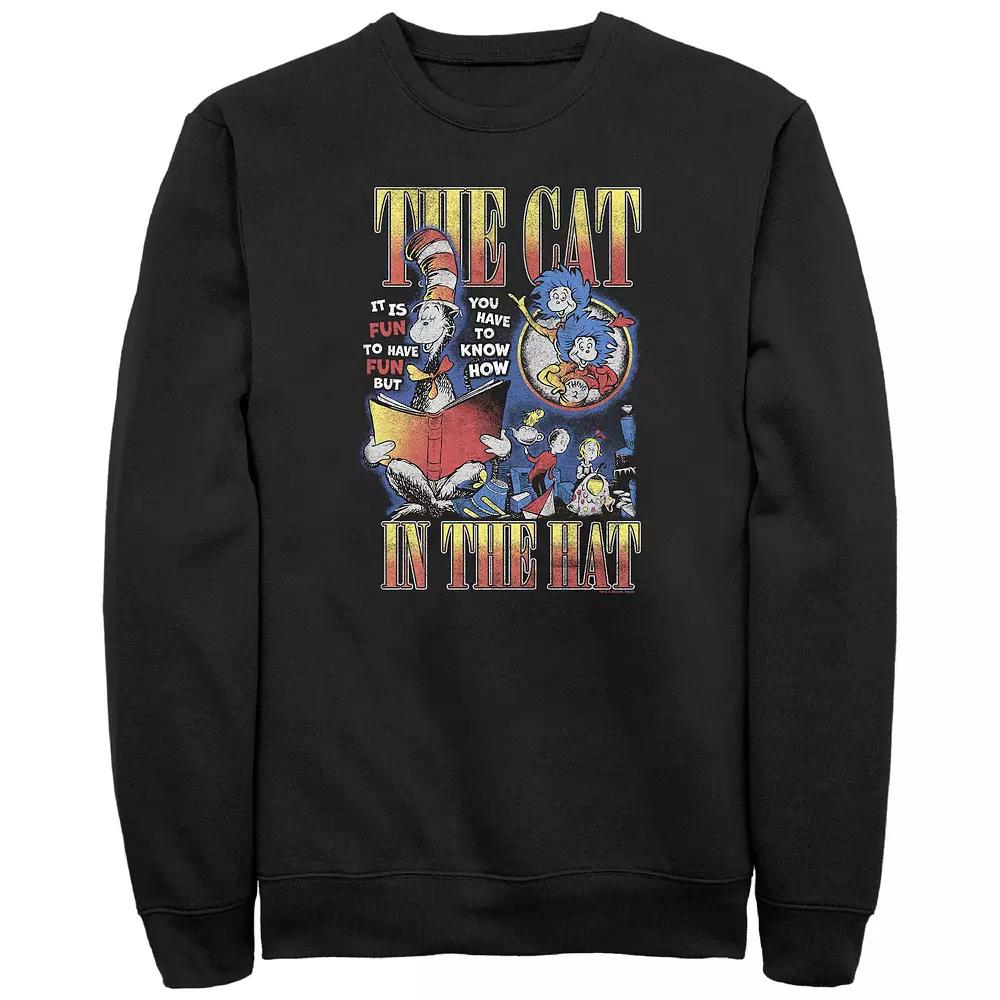 Big & Tall Dr. Seuss The Cat In The Hat Graphic Fleece, Men's, Size: 4XL Tall, Black Product Image