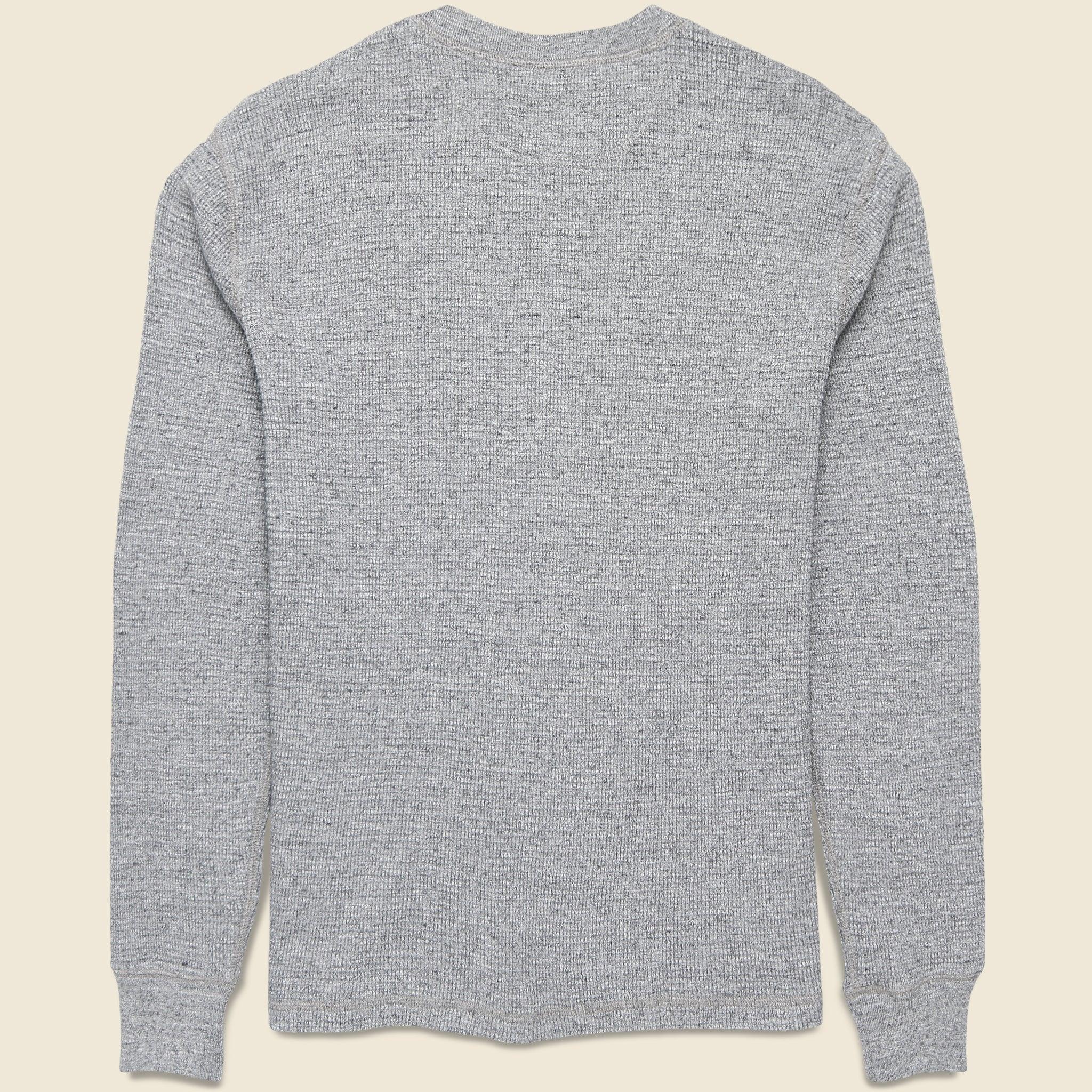 Waffle Knit Henley - Grey Product Image