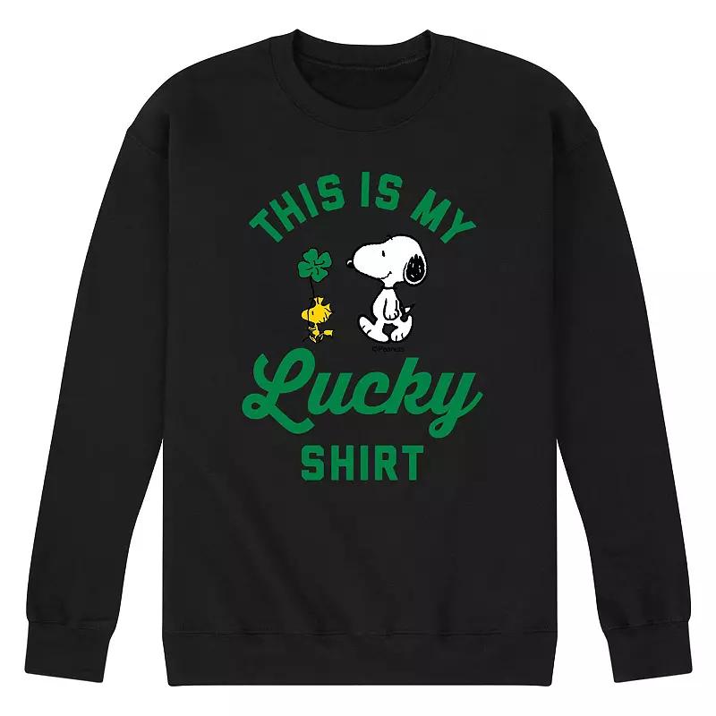 Men's Peanuts Lucky Shirt Fleece Sweatshirt,  Product Image