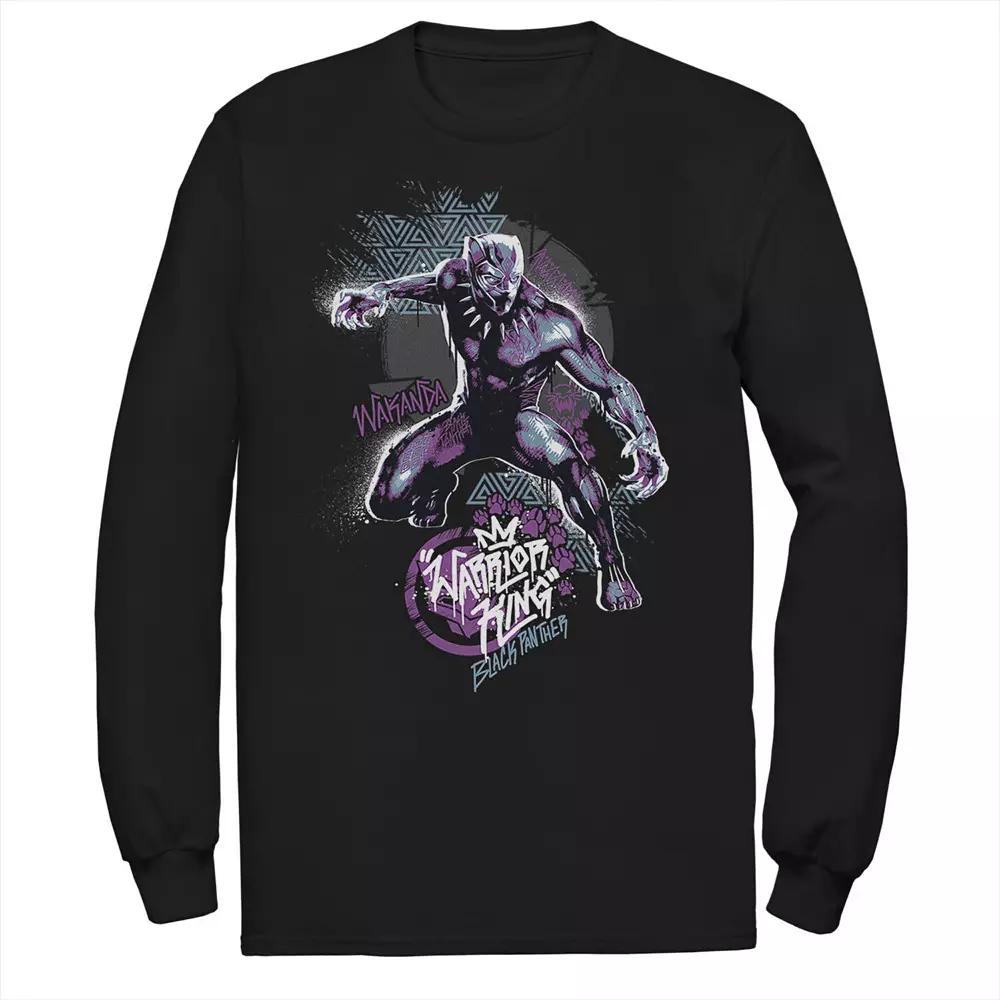 Men's Marvel Black Panther Movie Warrior King Graffiti Pop Tee,  Product Image