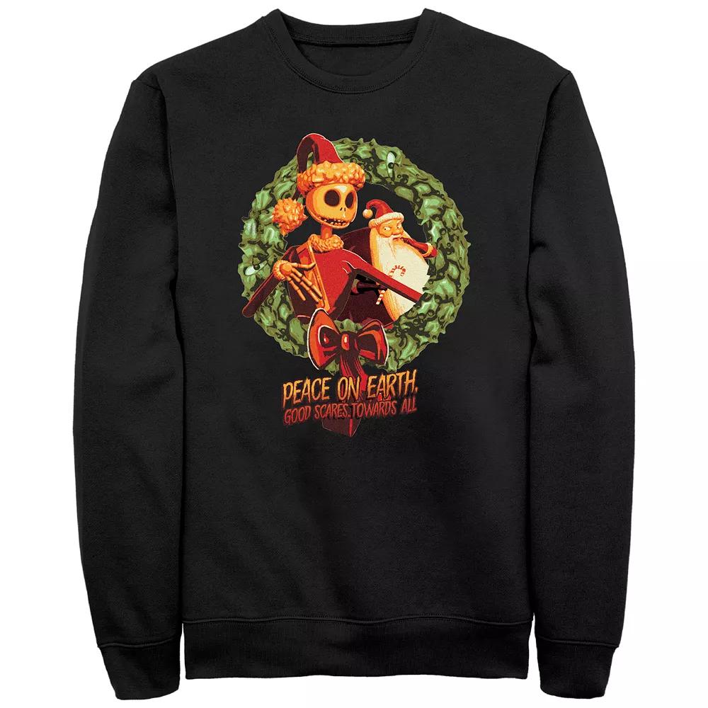 Men's Nightmare Before Christmas Peace On Earth Good Scares Towards All Sweatshirt,  Product Image