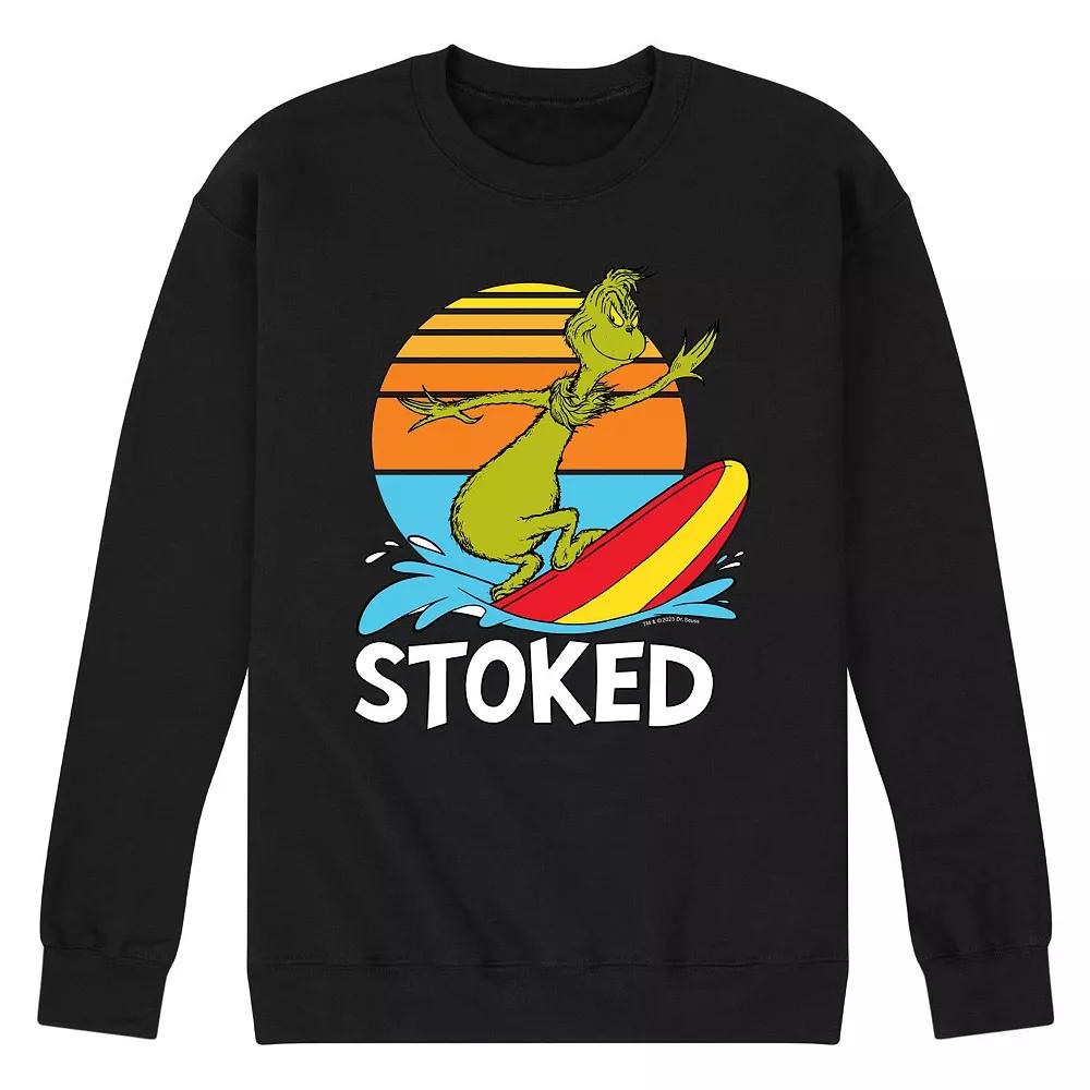 Men's Dr. Seuss The Grinch Stoked Fleece Sweatshirt,  Product Image