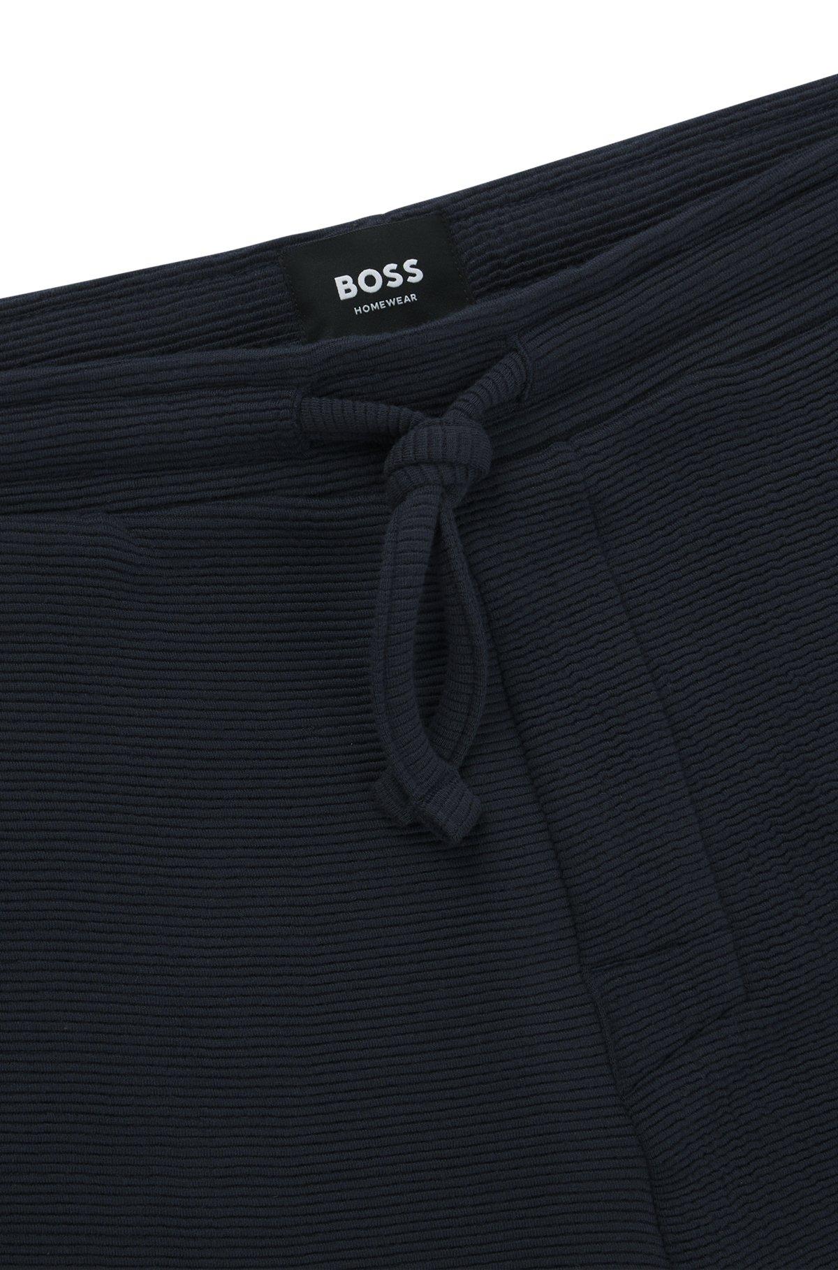 Ottoman-jersey pajama shorts with embroidered logo Product Image