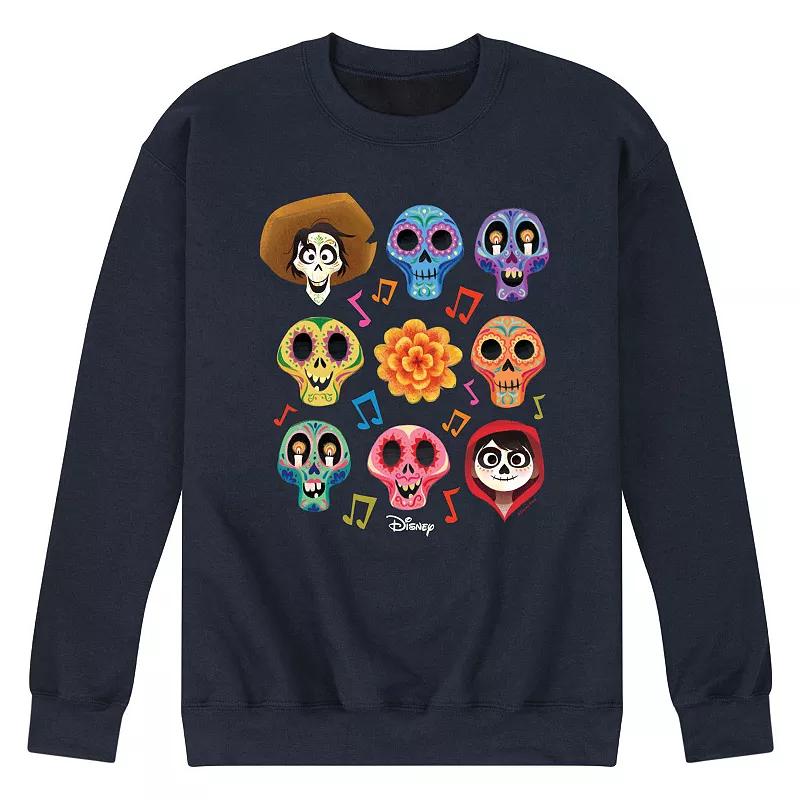 Disney / Pixar's Coco Men's Character Grid Sugar Skull Fleece Sweatshirt,  Product Image