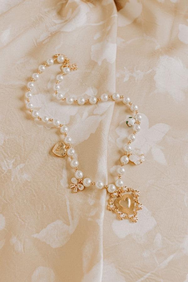 Chic Moment Charm Necklace in Ivory Product Image