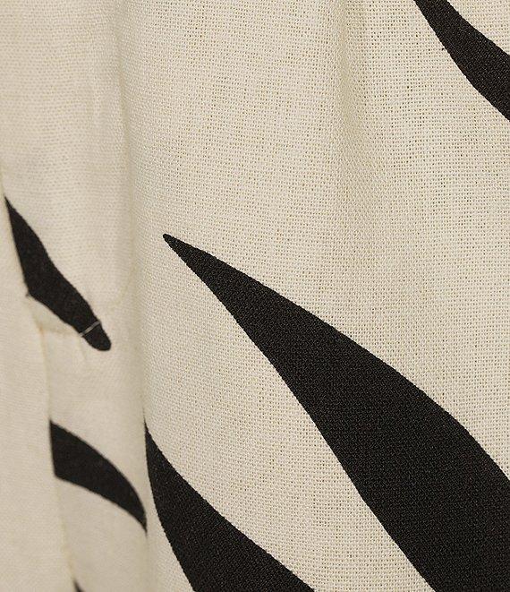 GB Palm Leaf High Waist Linen Blend Wide Leg Pants Product Image