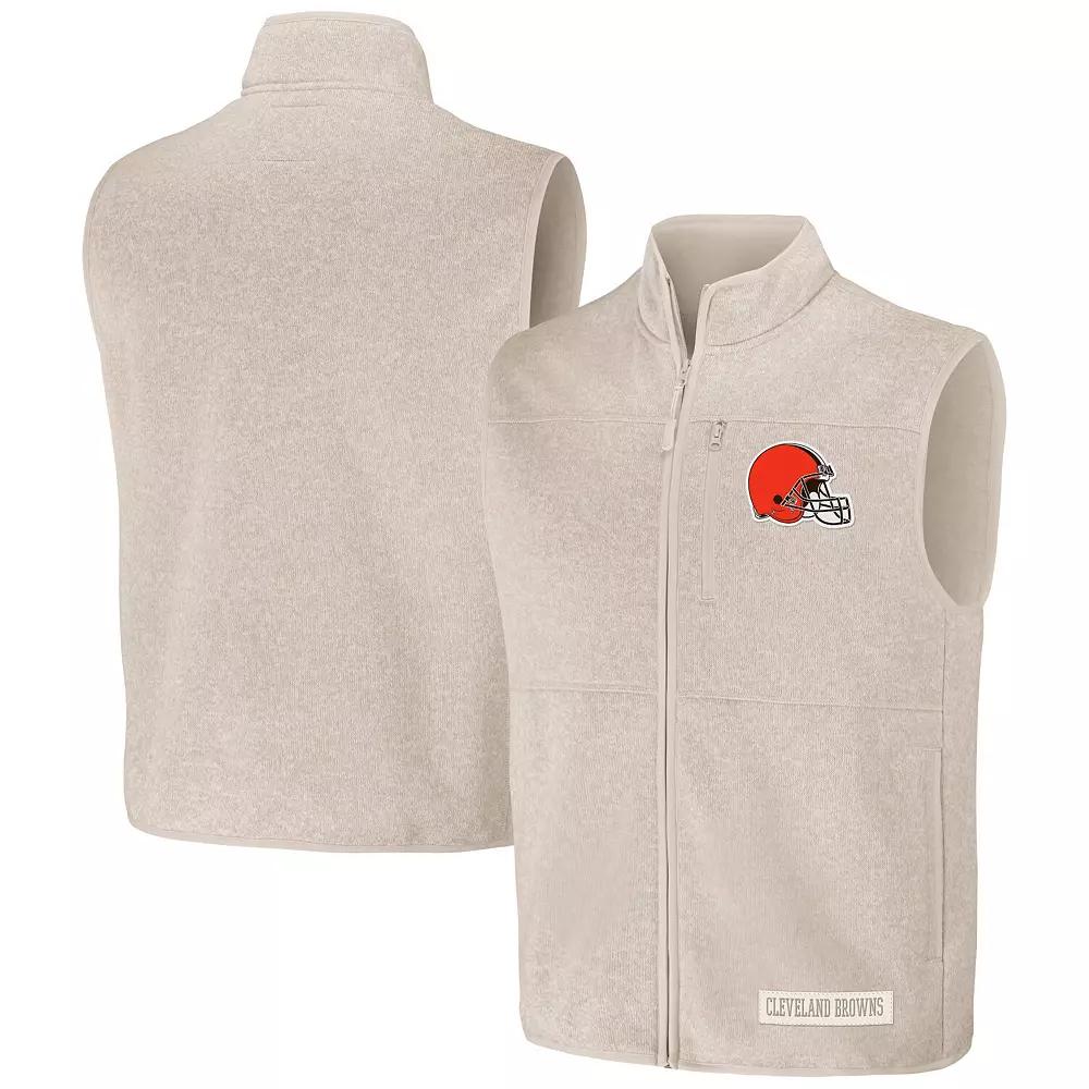 Men's NFL x Darius Rucker Collection by Fanatics  Oatmeal Cleveland Browns Full-Zip Sweater Vest, Size: Medium, Team Product Image