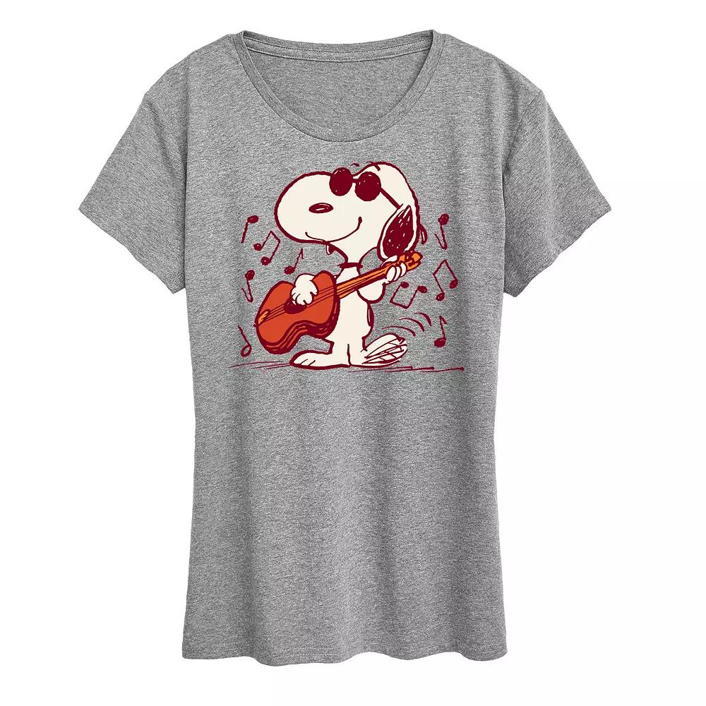 Women's Peanuts Snoopy Joe Cool Guitar Graphic Tee,  Product Image