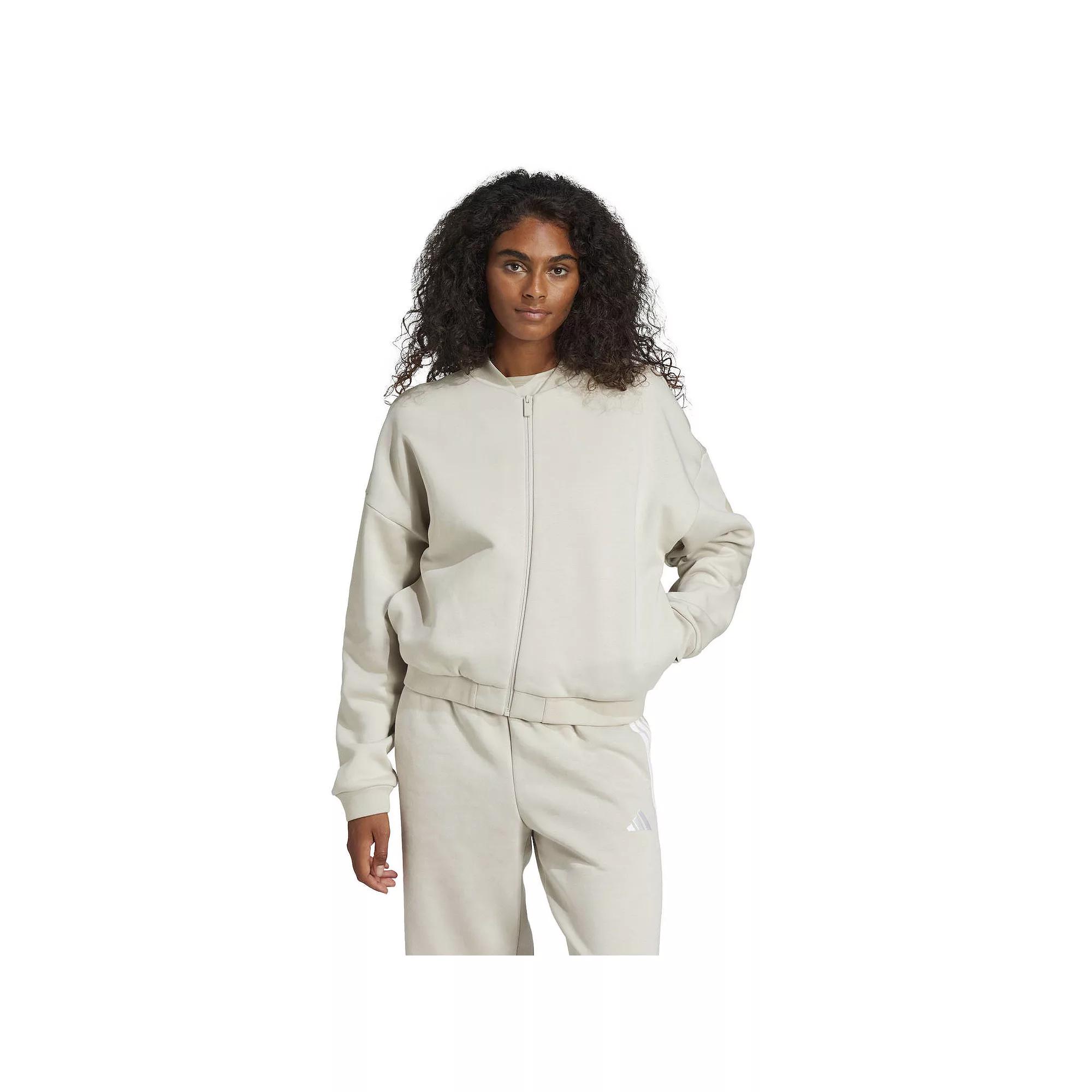 Women's adidas Essentials Contemporary Logo Sportswear Bomber Jacket, Size: Large, Wonder Alumina Product Image