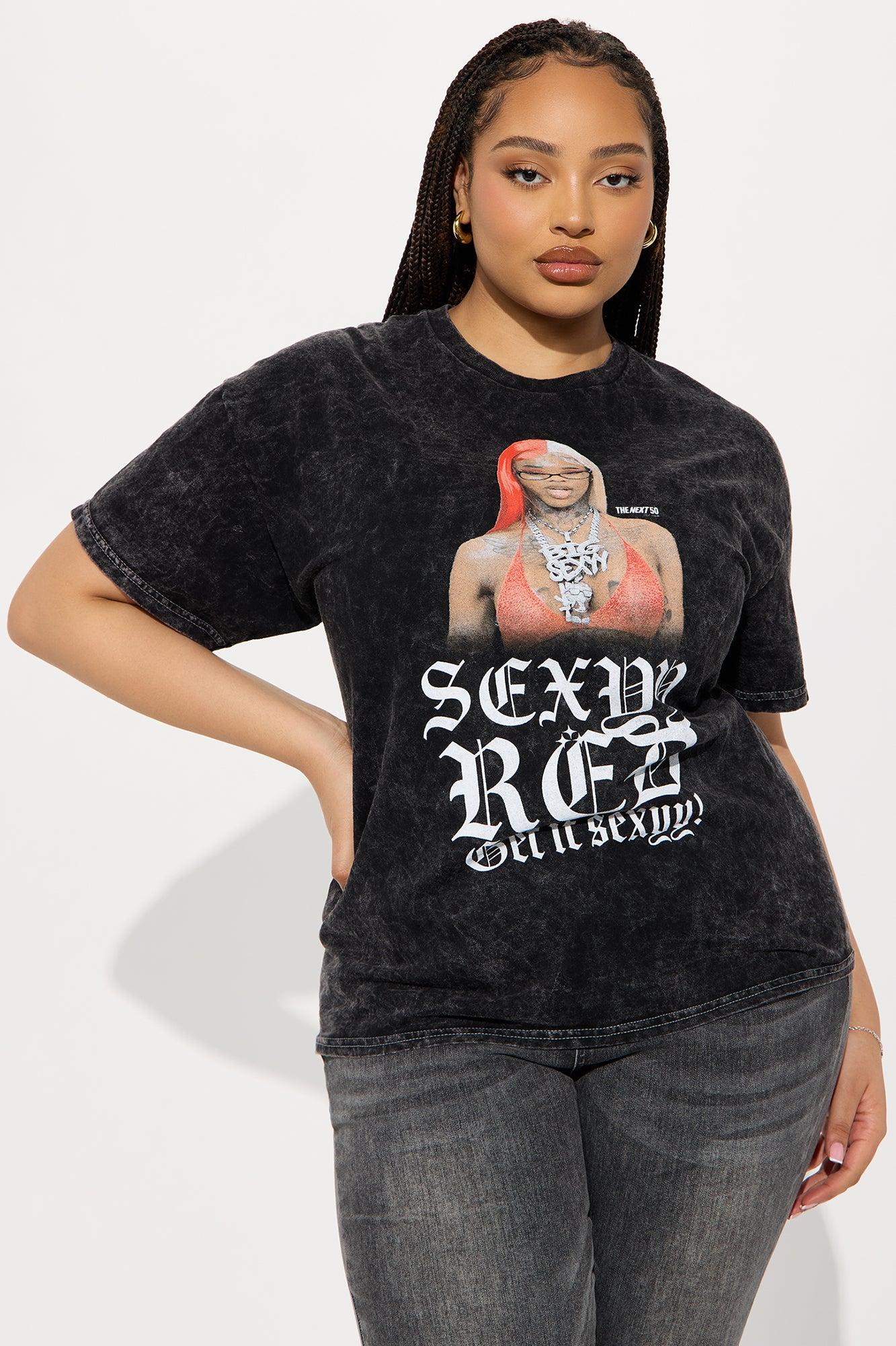 Sexyy Red Washed Oversized Tee - Black Product Image