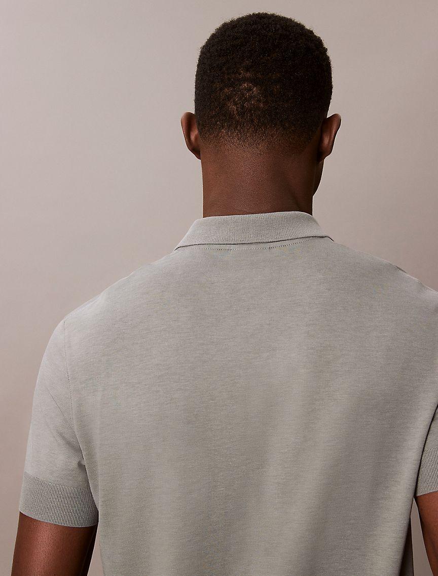 Fine Knit Lyocell Blend Polo Shirt Product Image