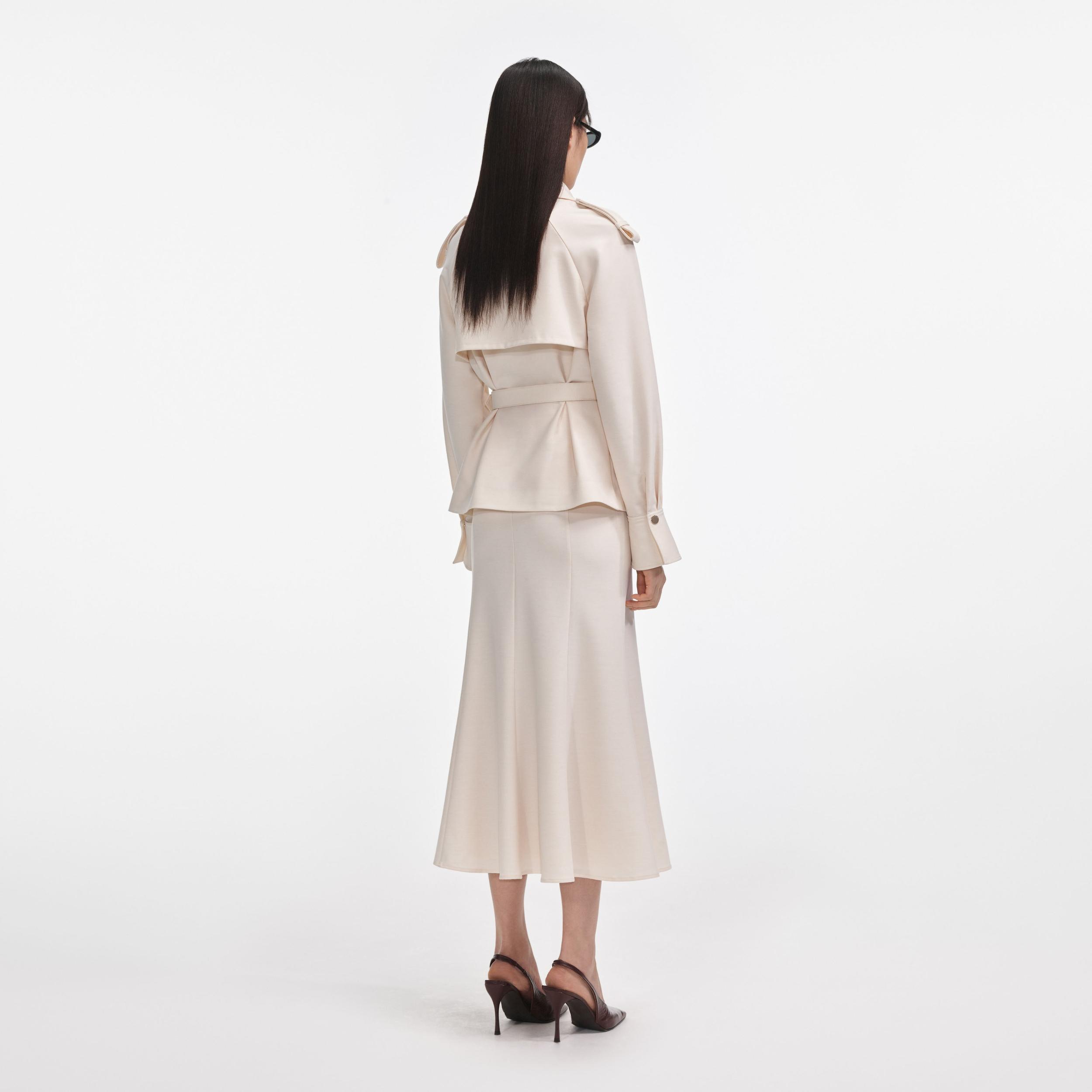 Cream Twill Midi Dress Product Image