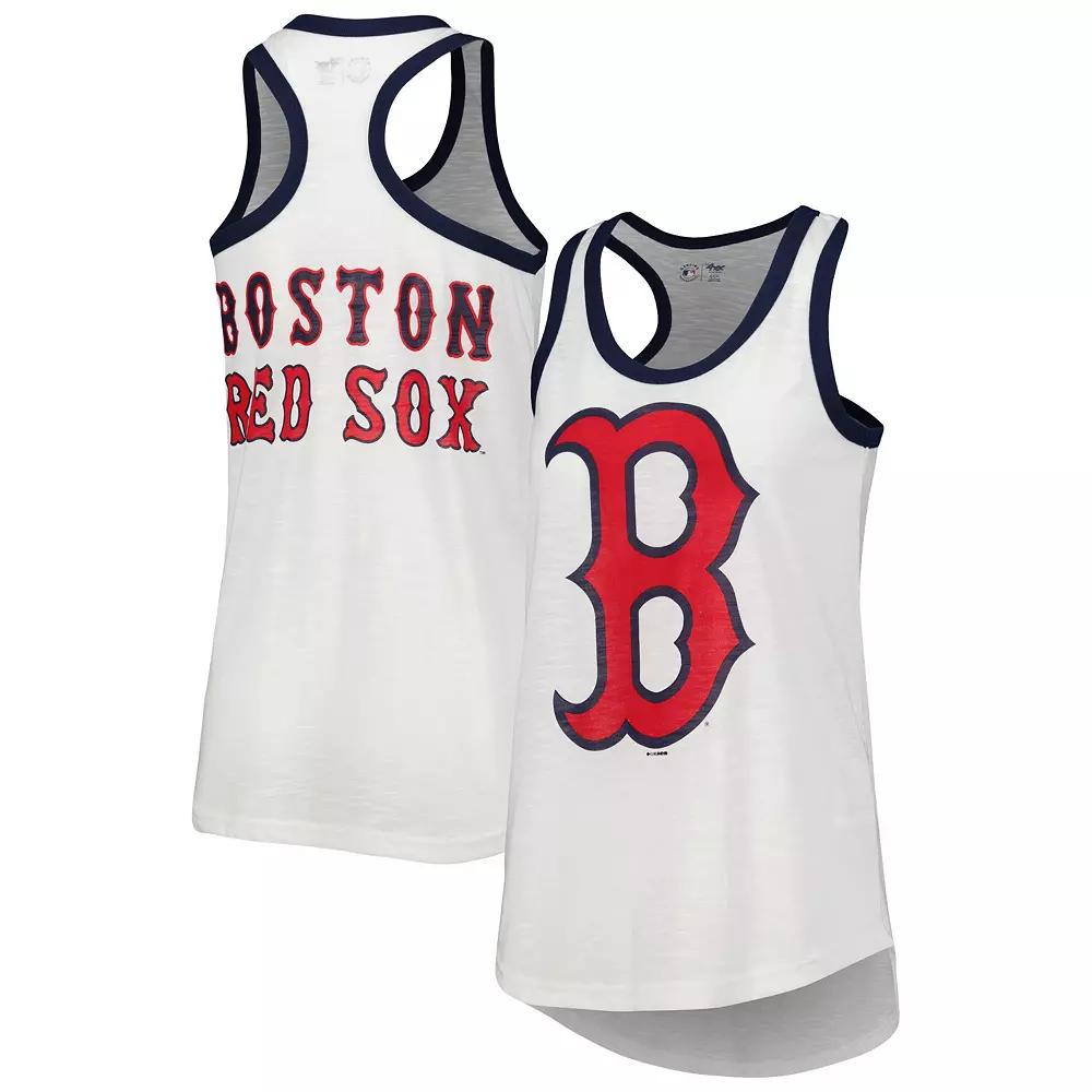 Women's G-III 4Her by Carl Banks White Boston Red Sox Tater Racerback Tank Top, Size: Large Product Image