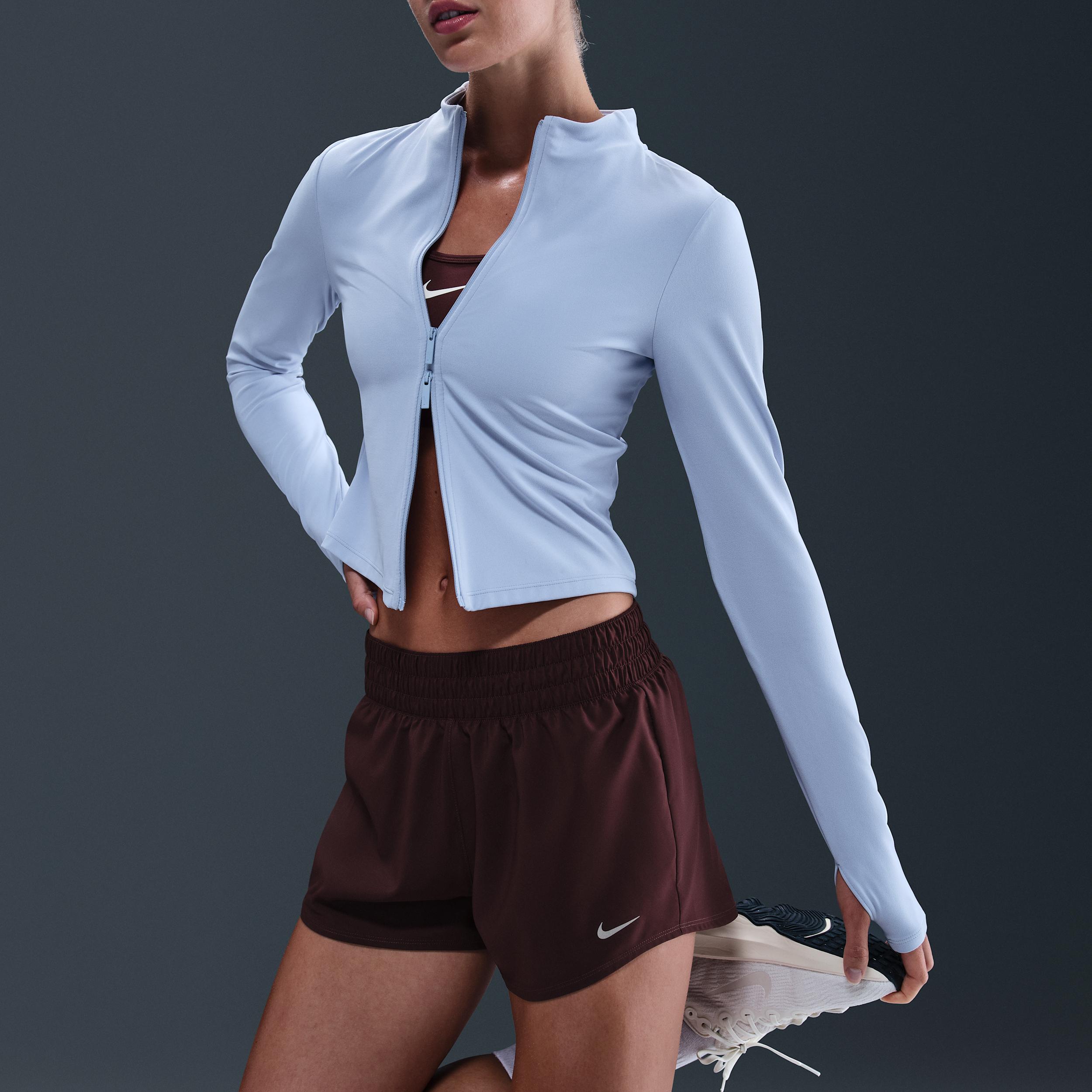 Nike Womens One Dri-FIT Mid-Rise 3 Brief-Lined Shorts | DX6010-652 Product Image