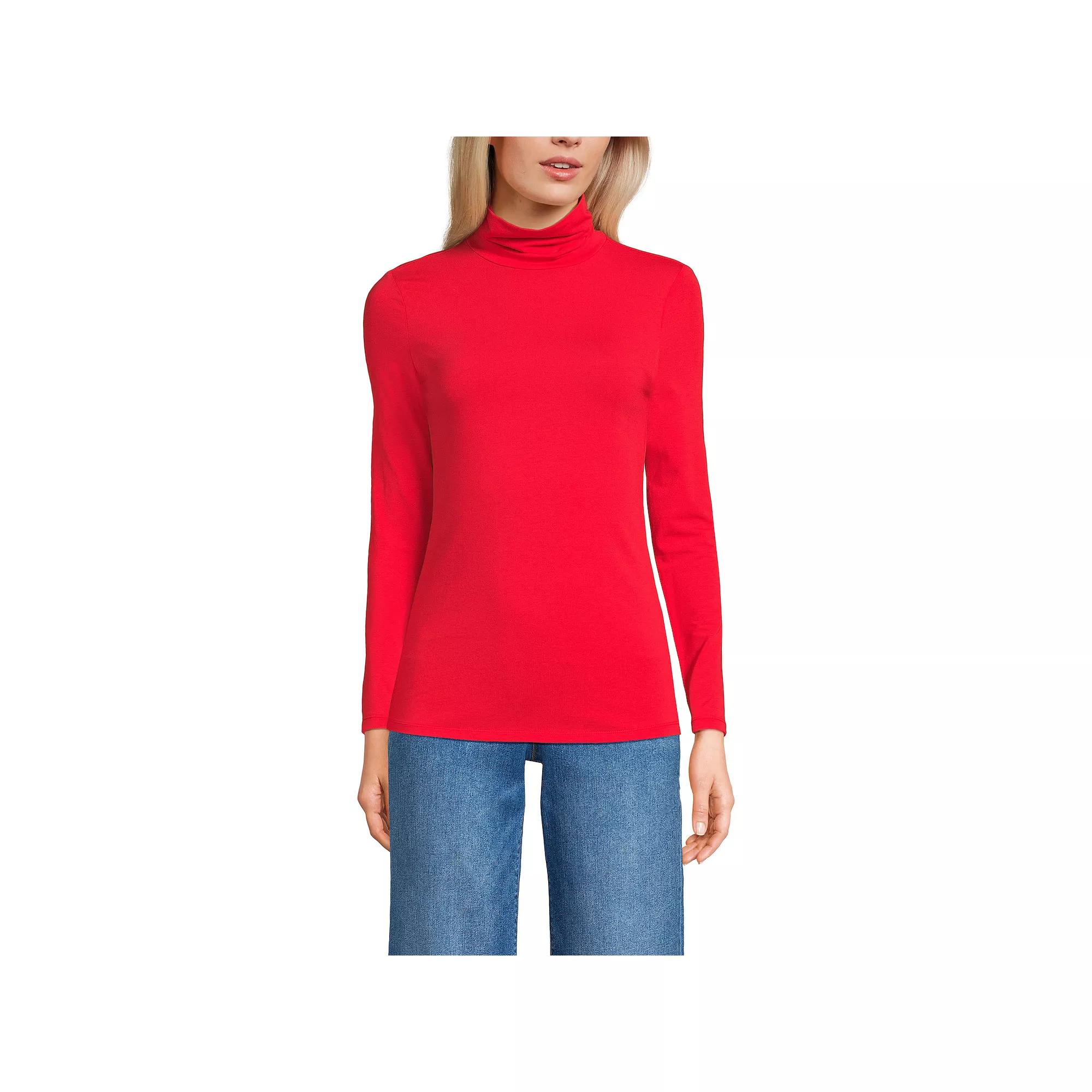 Women's Lands' End Lightweight Fitted Turtleneck,  Product Image