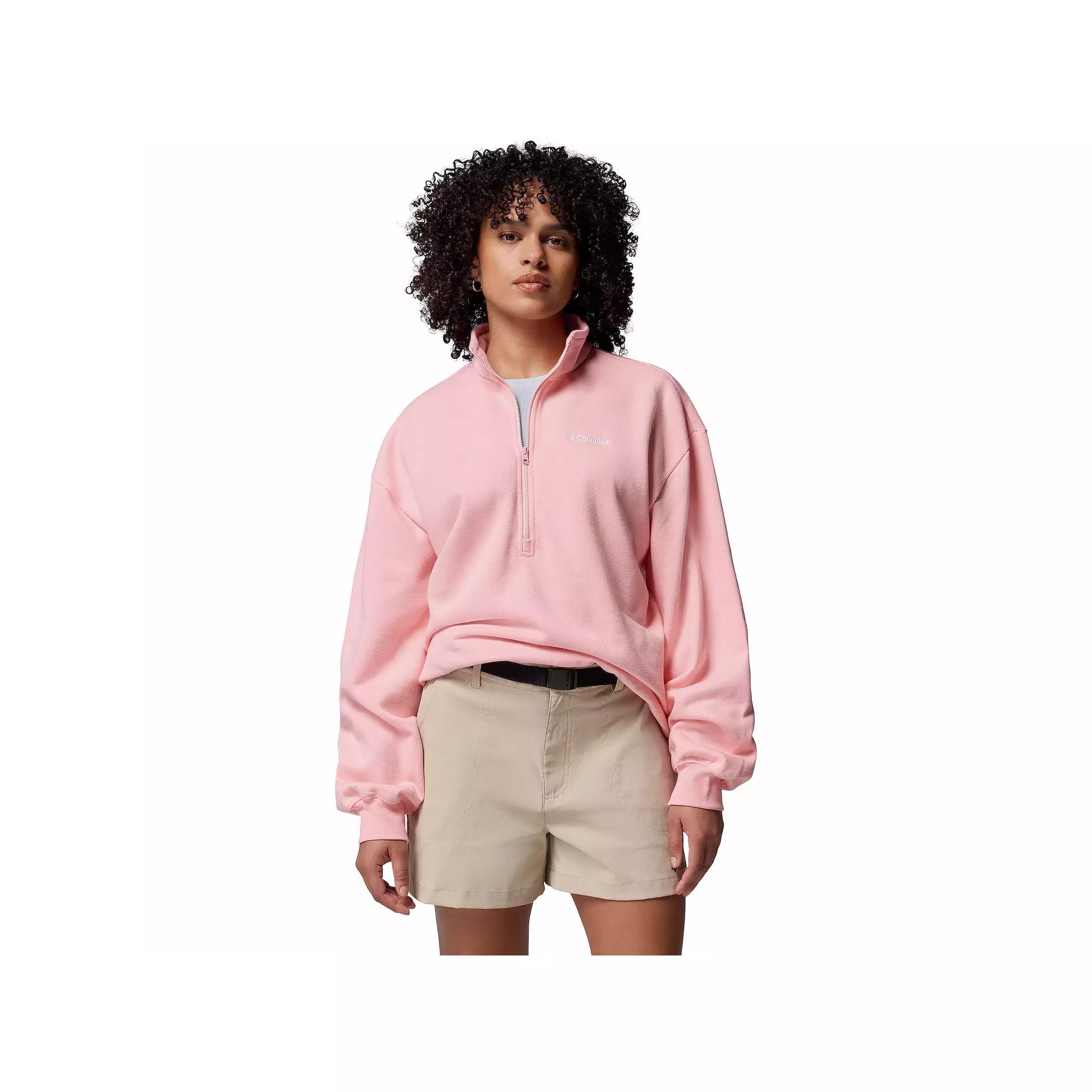 Women's Columbia Aldermore Half Zip Knit Pullover, Size: Large, Pink Sand Product Image